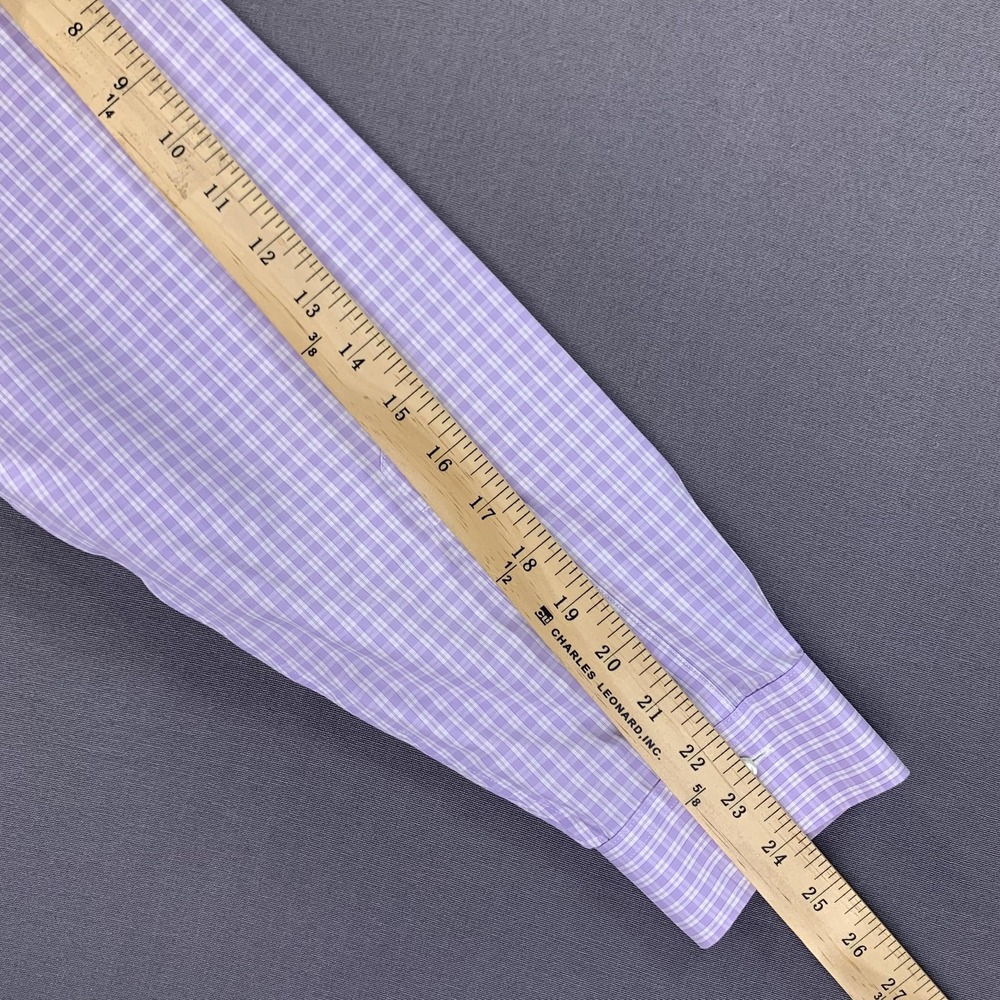 Brooks Brothers Shirt Mens 16.5 34 Purple Check Regent Non-Iron Supima Cotton - Picture 13 of 14
